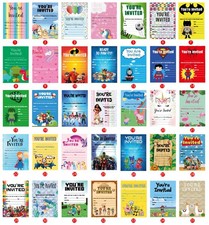 BIRTHDAY INVITATIONS KIDS PARTY INVITES BOYS GIRLS FOOTBALL BATMAN UNICORN