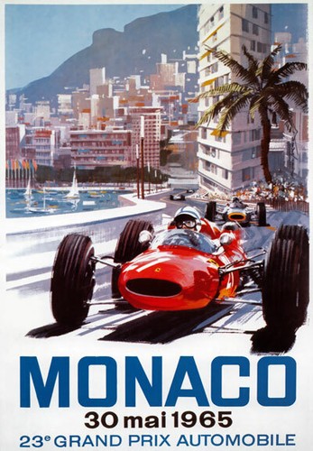 Vintage monaco poster - monaco, 23rd