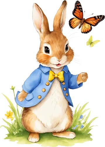 Peter rabbit watercolour wall - peter,