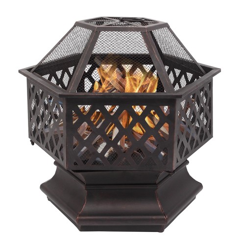 Outdoor fire pit bowl - fire, wood