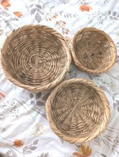 3 Nesting Baskets Wicker Bowls
