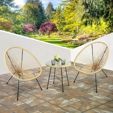 Outdoor Bistro Egg Chair Set