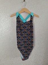 Zoggs Eco Last Kids Girl's Multicoloured Rainbow & Stars 1 Piece Swimsuit Age 10