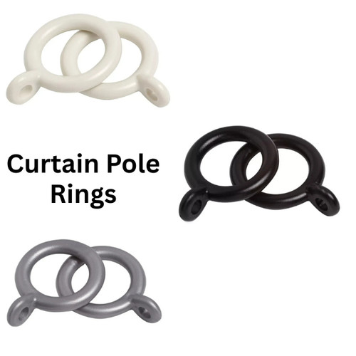 10x plastic curtain - rings, for