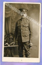 WW1 WAR NORFOLK REGIMENT ARMY SOLDIER IN UNIFORM MILITARY RP PHOTO POSTCARD