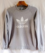 Adidas Mens Sweatshirt Small S Men's Sweater Grey Cotton Pullover Jumper VGC
