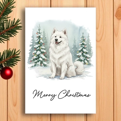 Samoyed christmas card - card, from