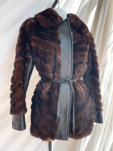 Vintage 70s brown genuine mink - brown,