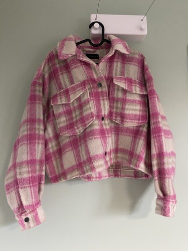 Zara pink check shacket jacket - shacket,