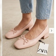 Zara leather block heel - block, pumps