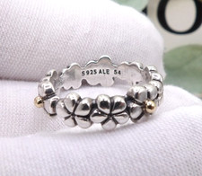 ❤️Pandora Genuine Chain Of Daisies 14ct Gold & Silver Ring S925 ALE Size 54❤️