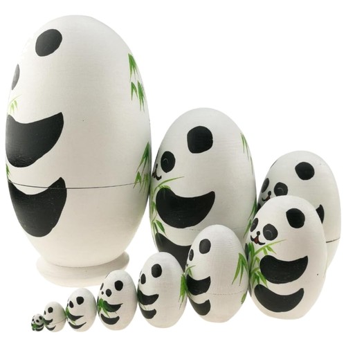 Hand painted panda matryoshka - hand-painted,