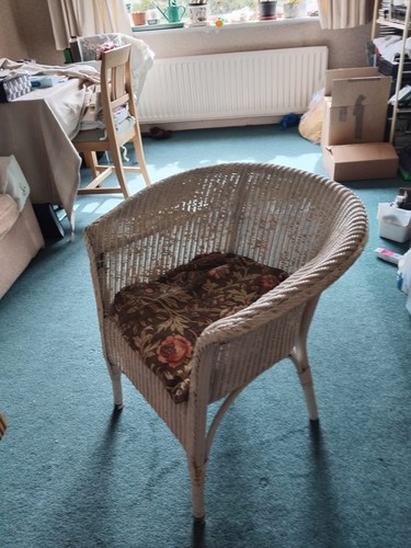 Lloyd loom white wicker chair - lloyd,