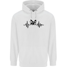 Drum Kit Pulse ECG Drummer Drumming Drum Childrens Kids Hoodie