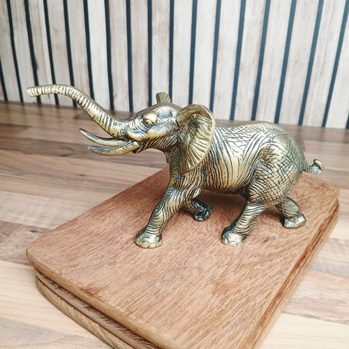 Vintage solid brass elephant - vintage,