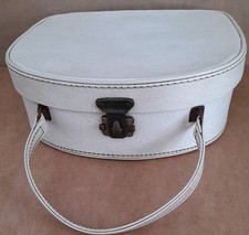 Vintage Ladies Creamy/White  Vanity/Pixie Personal Make Up Case -Made In England
