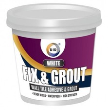 WATERPROOF TILE ADHESIVE BOND IT FIX AND GROUT READY MIXED GROUT WHITE NEW 500G