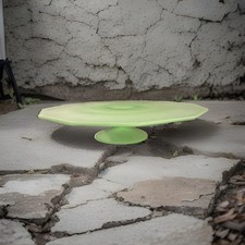 Vintage Opaque Green Glass Pie