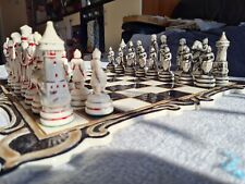 Giant Ceramic Medieval Chess Set
