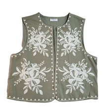 Papaya Waistcoat Green White