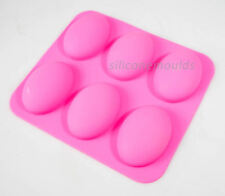 6 cell Oval Pebble Stone Silicone Bath Soap Mould Tray - Makes 95g Bar