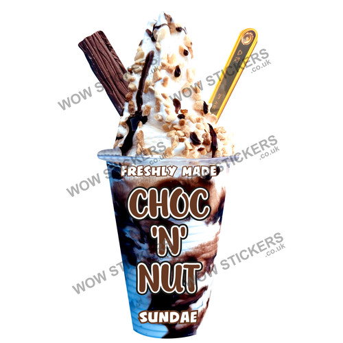Ice cream van sticker - choc, n