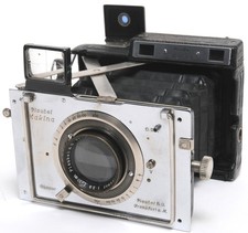 Plaubel Makina II strutfolding camera chrome front w. Anticomar 2.9/10 cm NOTTES