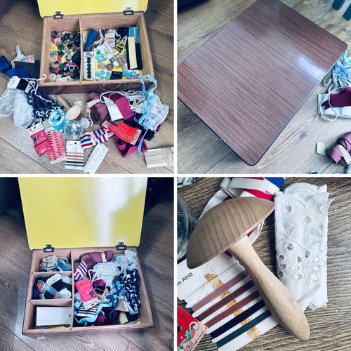 Vintage wooden sewing box - vintage,