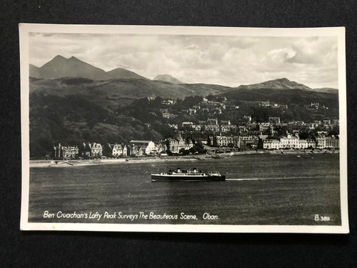 Steamer passing oban - steamer, &