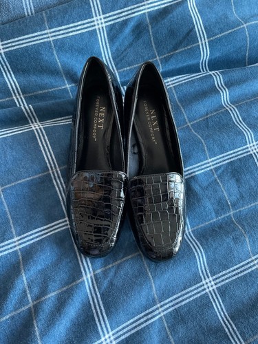 Ladies next black croc patent - black,