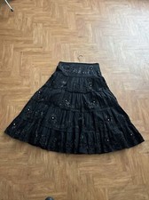 NWT Debbie Shuchat Women's Skirt Size 10 Black Embroidered Beaded MSRP $149.00