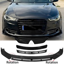 For Audi A6 S6 C8 Saloon Avant Gloss Black Front Bumper Splitter Spoiler Lip Kit