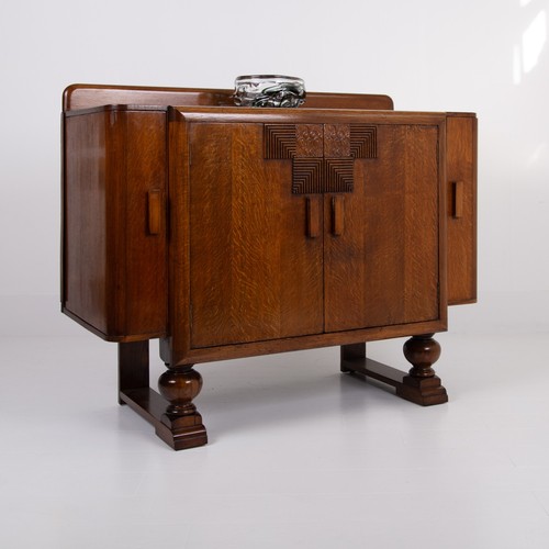 Art deco oak sideboard cabinet - art,