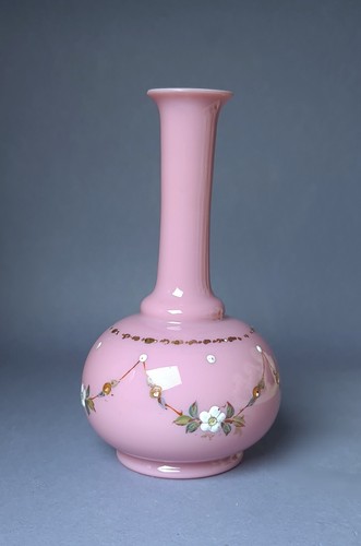 Pink cased floral enameled - pink,