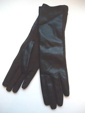Ladies{Wool & Leather 13.5"  Long" } Gloves",Black/Brown, S/M