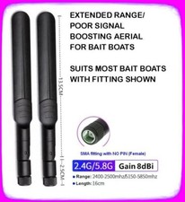 EXTENDED RANGE BAIT BOAT AERIAL. FITS BAITS BOATS  WITH (FEMALE) NO PIN AERIAL