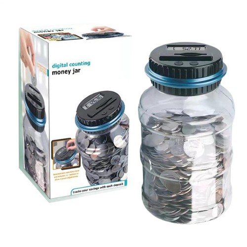 Digital counting money - counting, jar