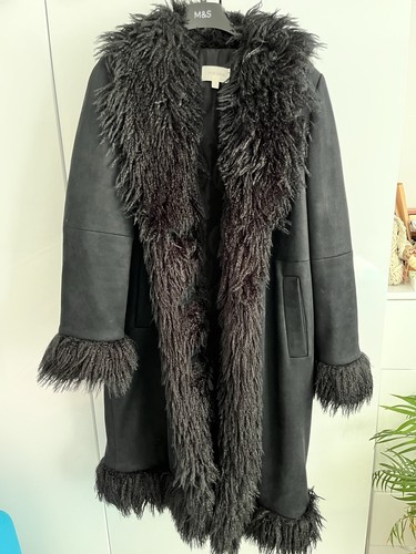 Per una black faux - per, long