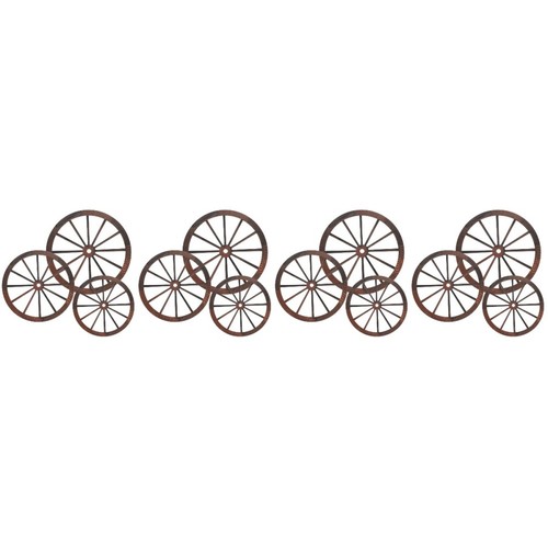 Wooden wagon wheel - wheel, wall