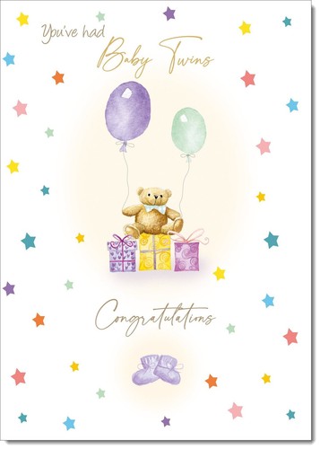 Doodlecards new baby twins - new,
