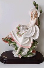 Vittorio Tessaro "Lady Sat on Wall near Tree Reading Book" figurine