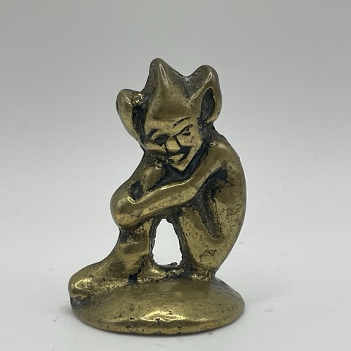 Brass pixie figure cornish - brass,