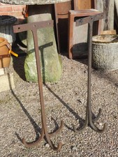 Large Pair Wrought Iron Beam/ Wall  Hooks Hand Forged Wedding Venue Barn