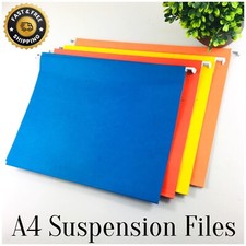 15 x A4 SUSPENSION FILES MIXED COLOUR with TABS/INSERTS HANGING CABINET FILES UK