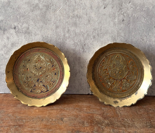 Pair indian brass trinket - indian,