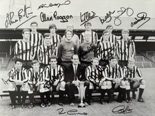 Multi Signed x 20 Newcastle United 1969 Fairs Cup Squad Autograph Photo + Proof