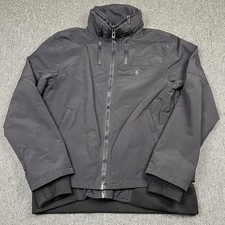 883 Police Jacket Mens Size 4 Black Kiefer Double Zip Utility Nylon Logo Lined