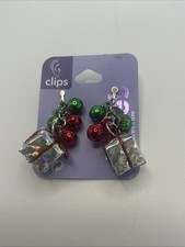 Claire’s Accessories Christmas Gift Box Earrings - Clip On ~Brand New - Present