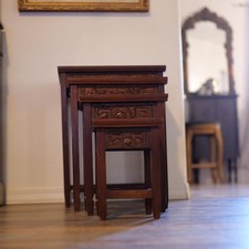 Vintage Asian Hand Carved Wood