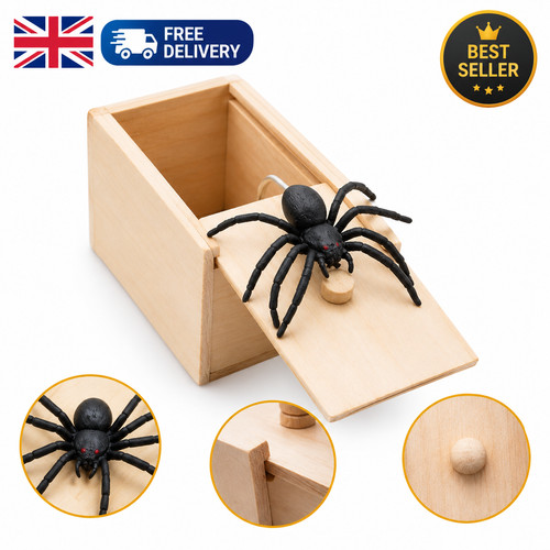 Spider box prank wooden - in,
